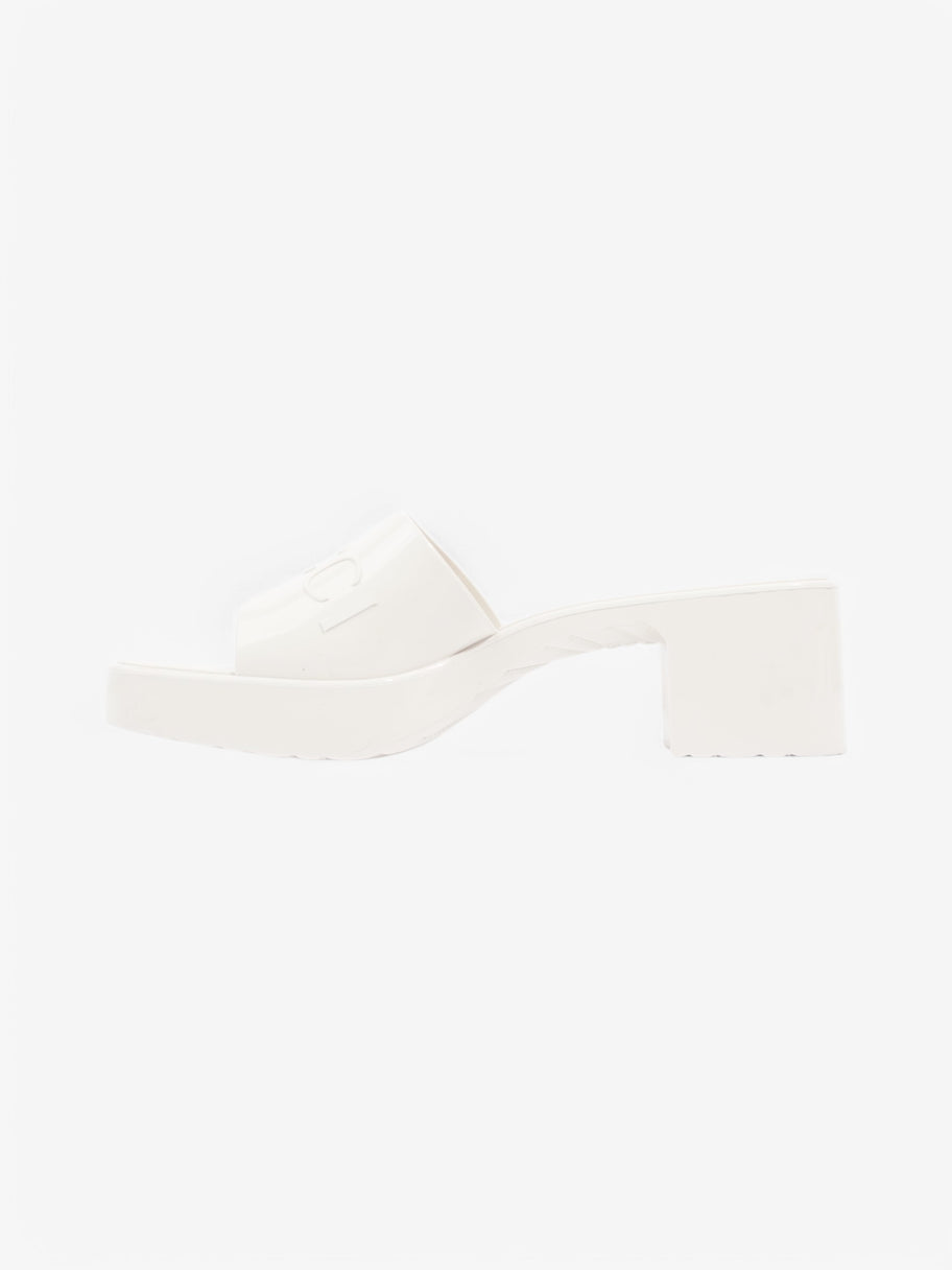 Gucci Logo Rubber Platform Sandals 50 White  Rubber EU 37 UK 4 Image 3