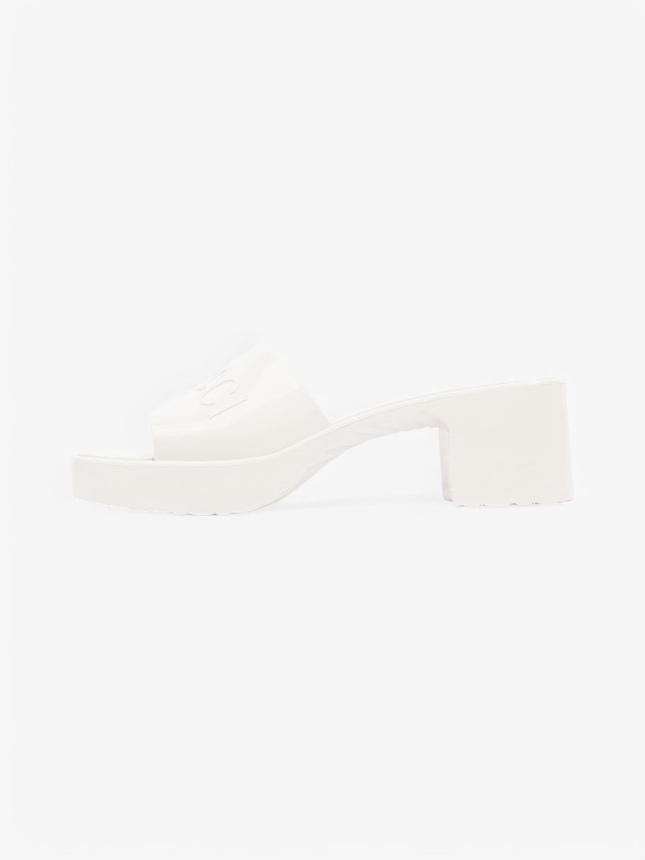 Gucci Logo Rubber Platform Sandals 50 White  Rubber EU 37 UK 4 Image 5