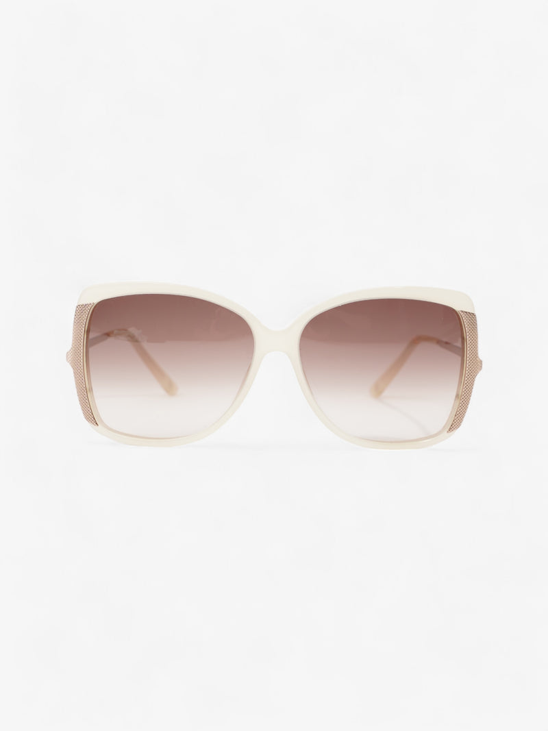  Balenciaga Oversized Gradiant Sunglasses Cream / Rose Gold Acetate 130mm