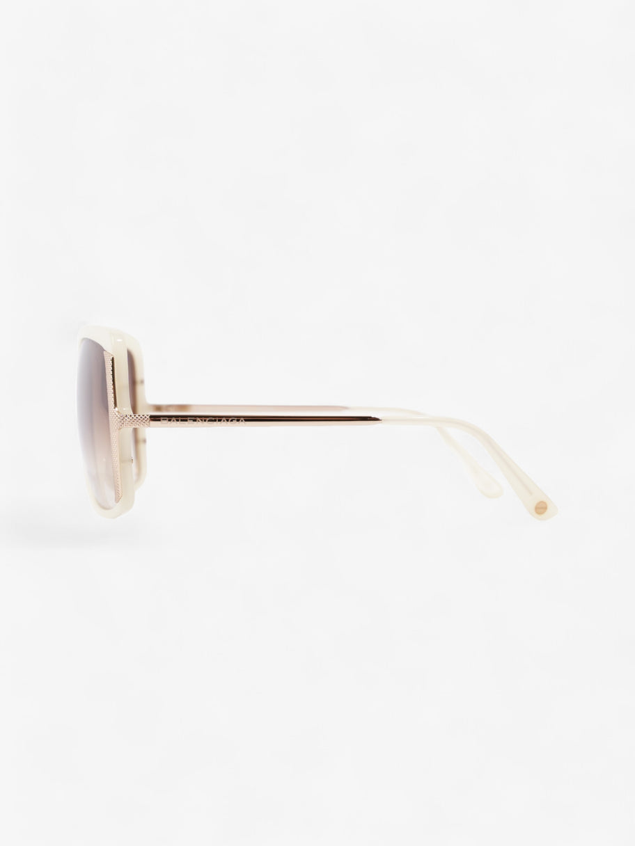 Balenciaga Oversized Gradiant Sunglasses Cream / Rose Gold Acetate 130mm Image 2