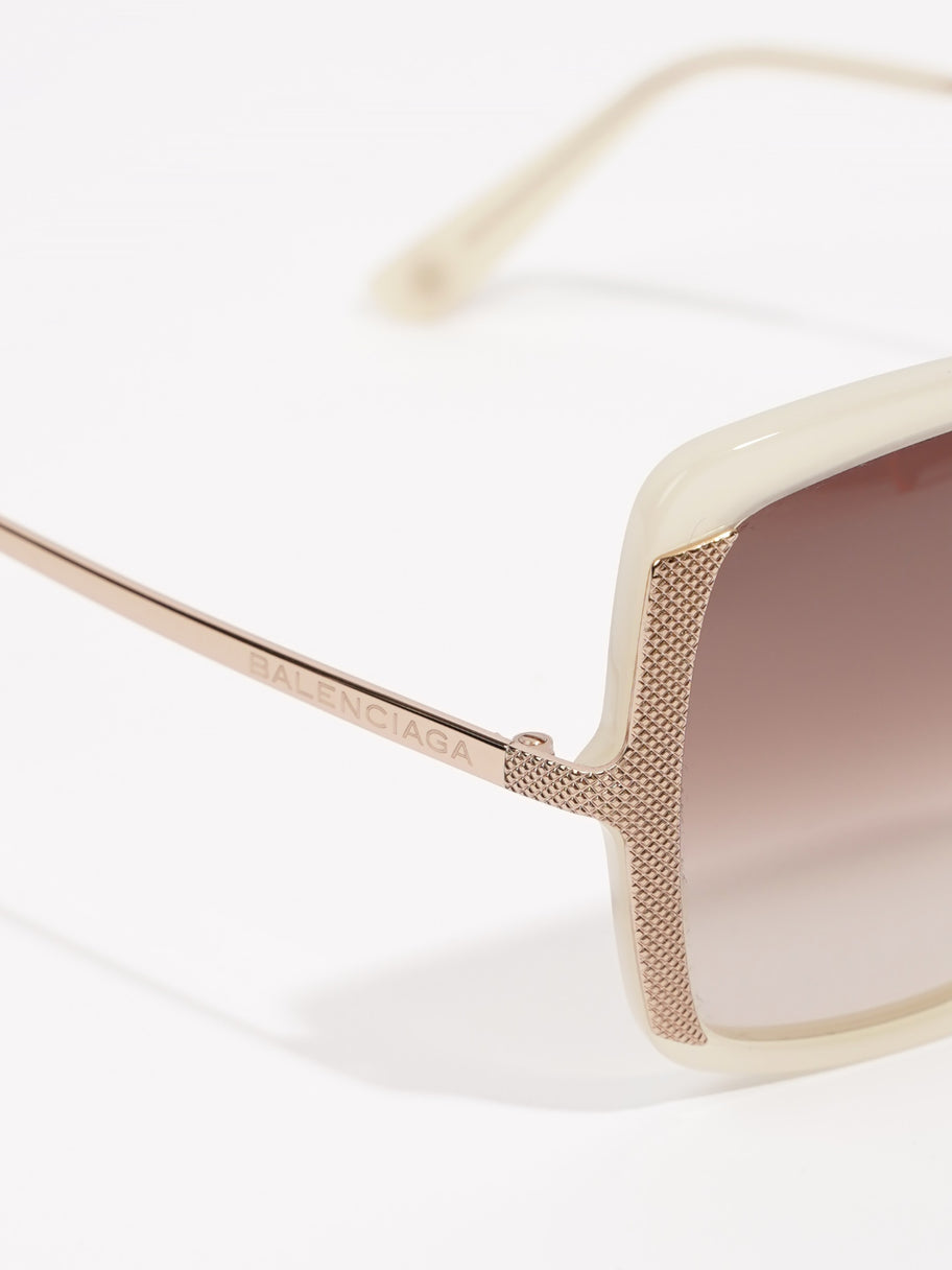 Balenciaga Oversized Gradiant Sunglasses Cream / Rose Gold Acetate 130mm Image 6