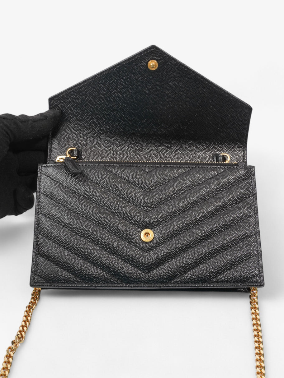 Cassandre Envelope Chain Wallet Black Matelasse Leather Image 8