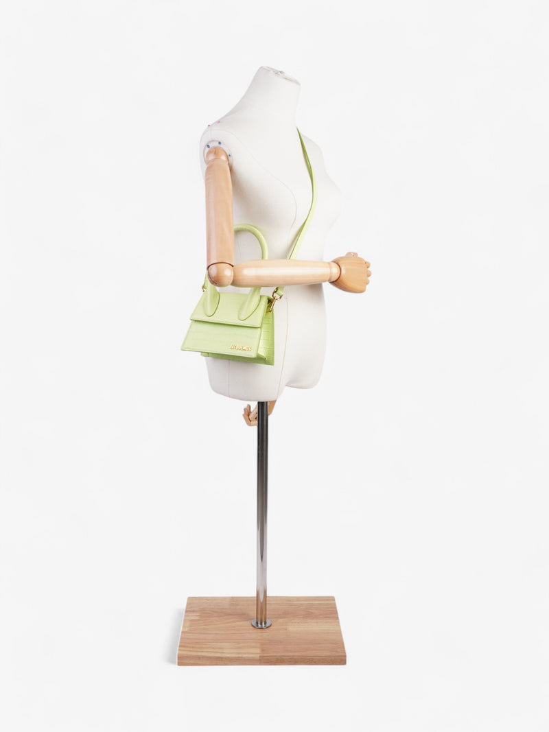  Jacquemus Le Chiquito Moyen Light Green Embossed Leather