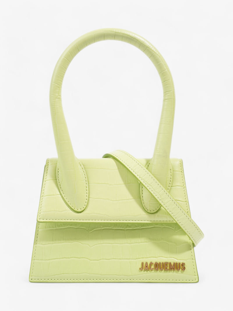  Jacquemus Le Chiquito Moyen Light Green Embossed Leather