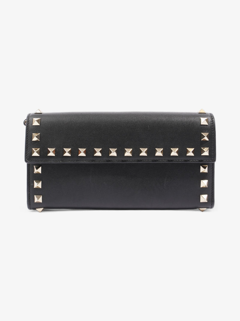  Valentino Rockstud Wristlet Wallet Black Leather