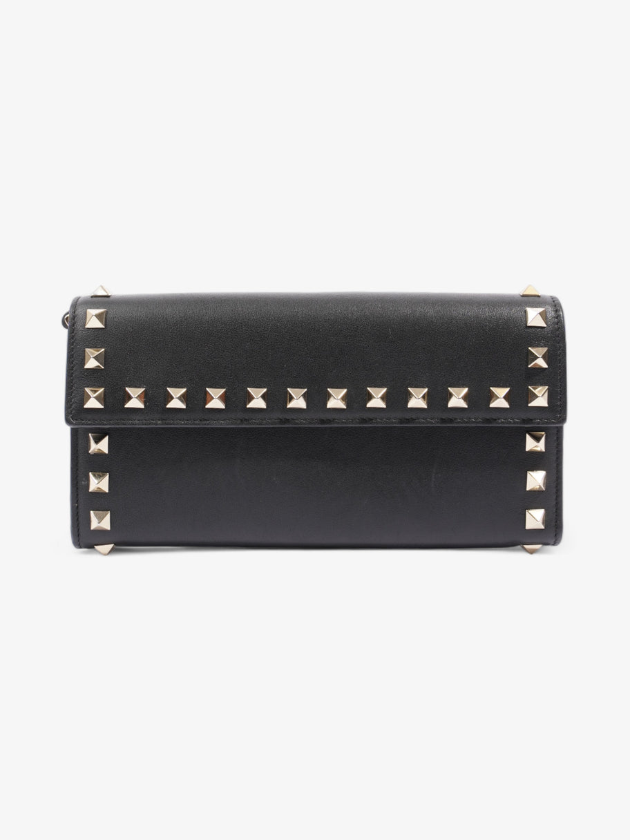 Valentino Rockstud Wristlet Wallet Black Leather Image 1