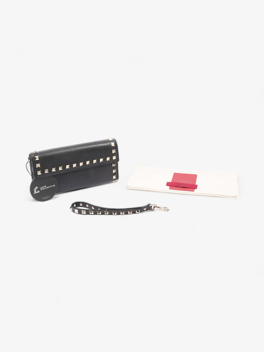 Valentino Rockstud Wristlet Wallet Black Leather Image 7