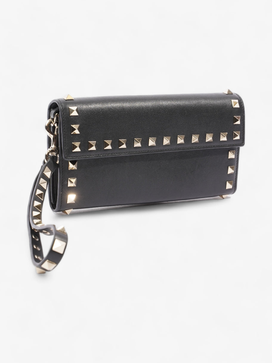 Valentino Rockstud Wristlet Wallet Black Leather Image 8