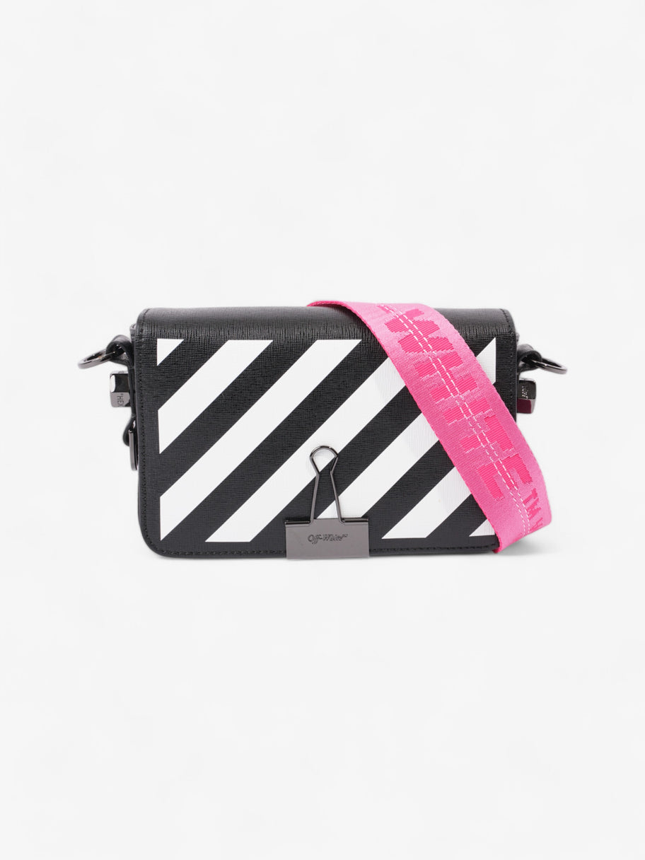 Off White Binder Clip Diag Bag Black / White / Pink Leather Image 1