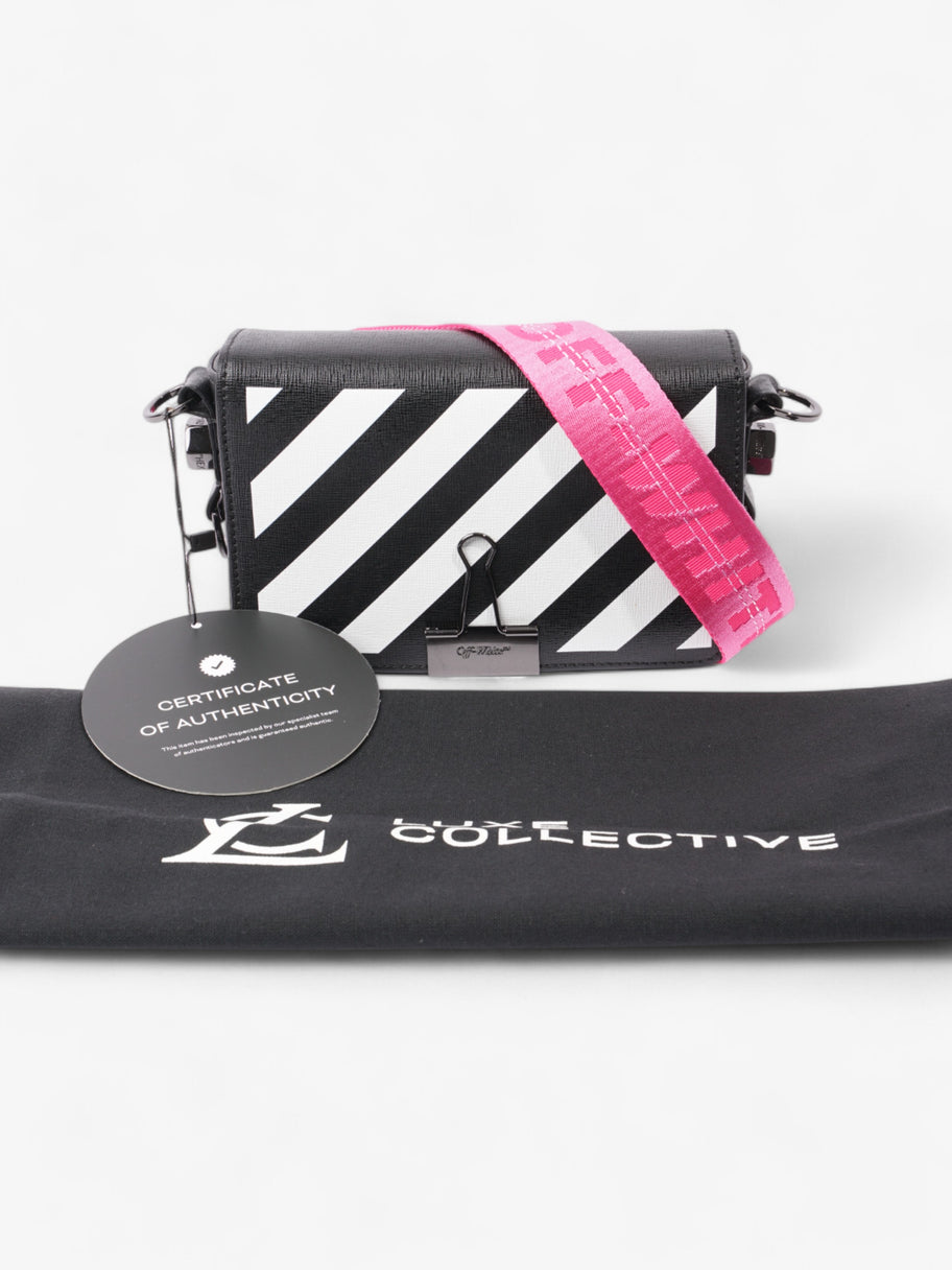 Off White Binder Clip Diag Bag Black / White / Pink Leather Image 11