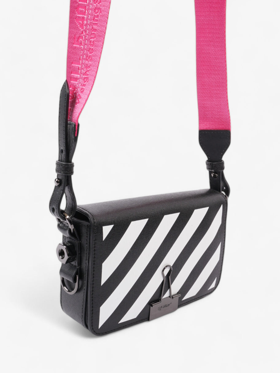 Off White Binder Clip Diag Bag Black / White / Pink Leather Image 7