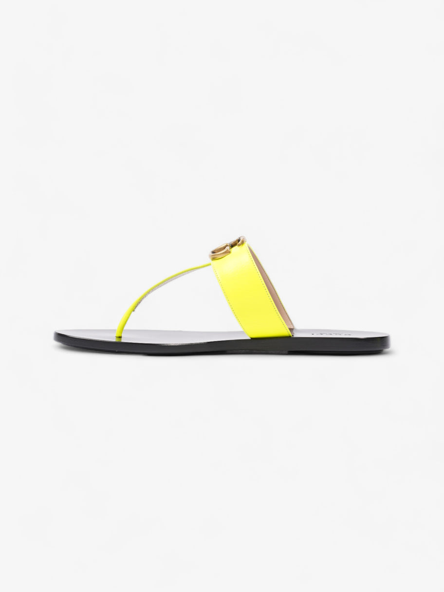 Gucci Thong Sandals with Double G Fluorescent Yellow  Leather EU 38.5 UK 5.5 Image 3