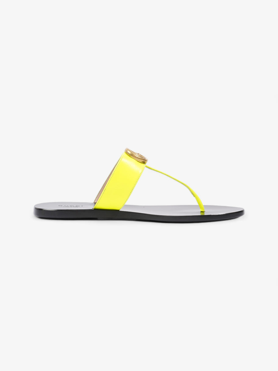 Gucci Thong Sandals with Double G Fluorescent Yellow  Leather EU 38.5 UK 5.5 Image 4