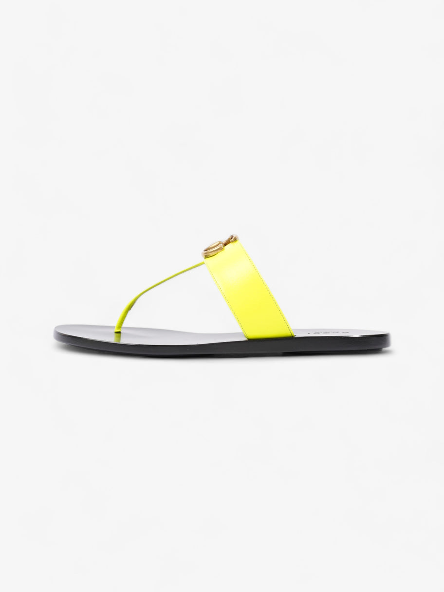 Gucci Thong Sandals with Double G Fluorescent Yellow  Leather EU 38.5 UK 5.5 Image 5