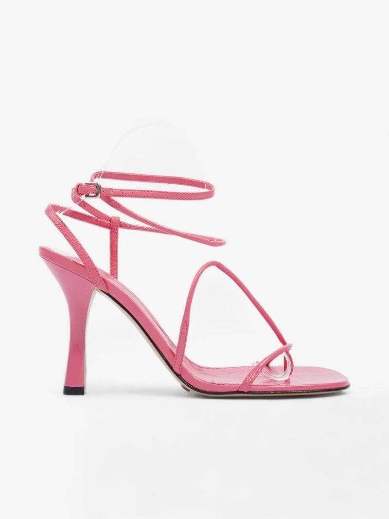  Bottega Veneta Squared Toe Strappy Sandals 80mm Milkshake Calfskin Leather EU 38.5 UK 5.5