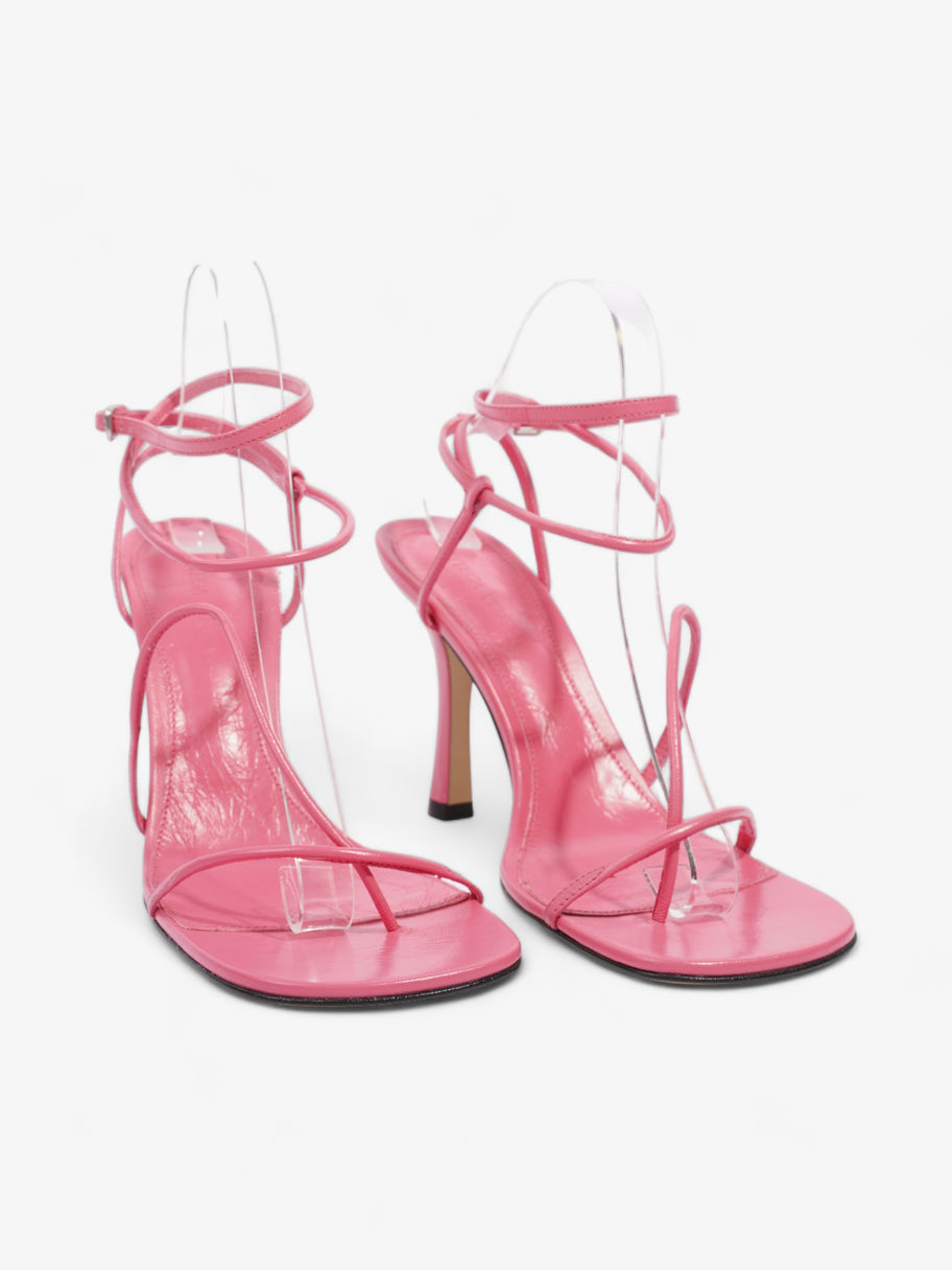 Bottega Veneta Squared Toe Strappy Sandals 80mm Milkshake Calfskin Leather EU 38.5 UK 5.5 Image 2