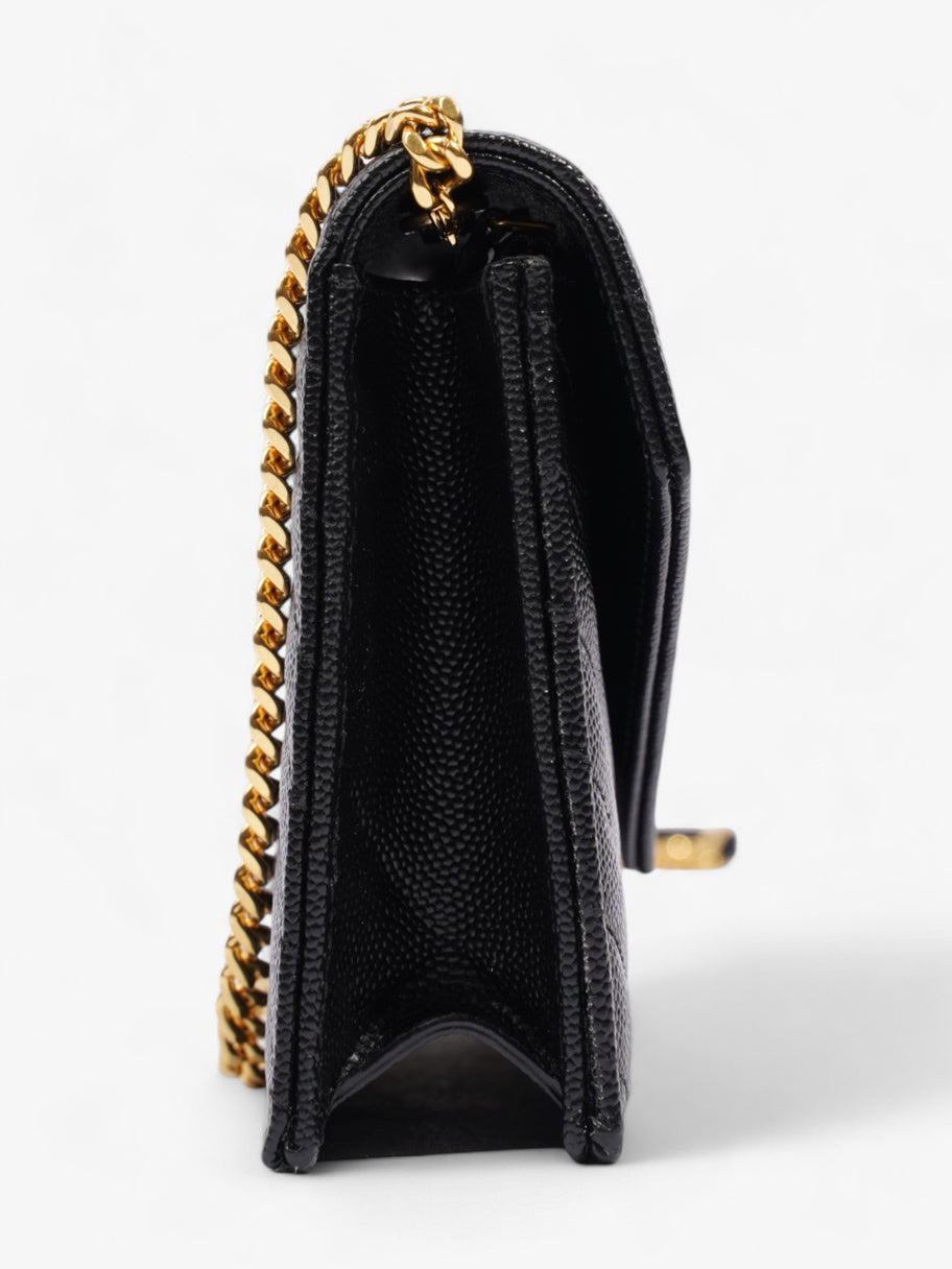 Saint Laurent Cassandre Envelope Chain Wallet Black Grained Leather Image 5