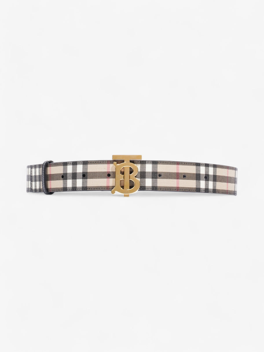 Burberry TB Belt Vintage Check / Light Gold Canvas Medium - 104cm Image 1