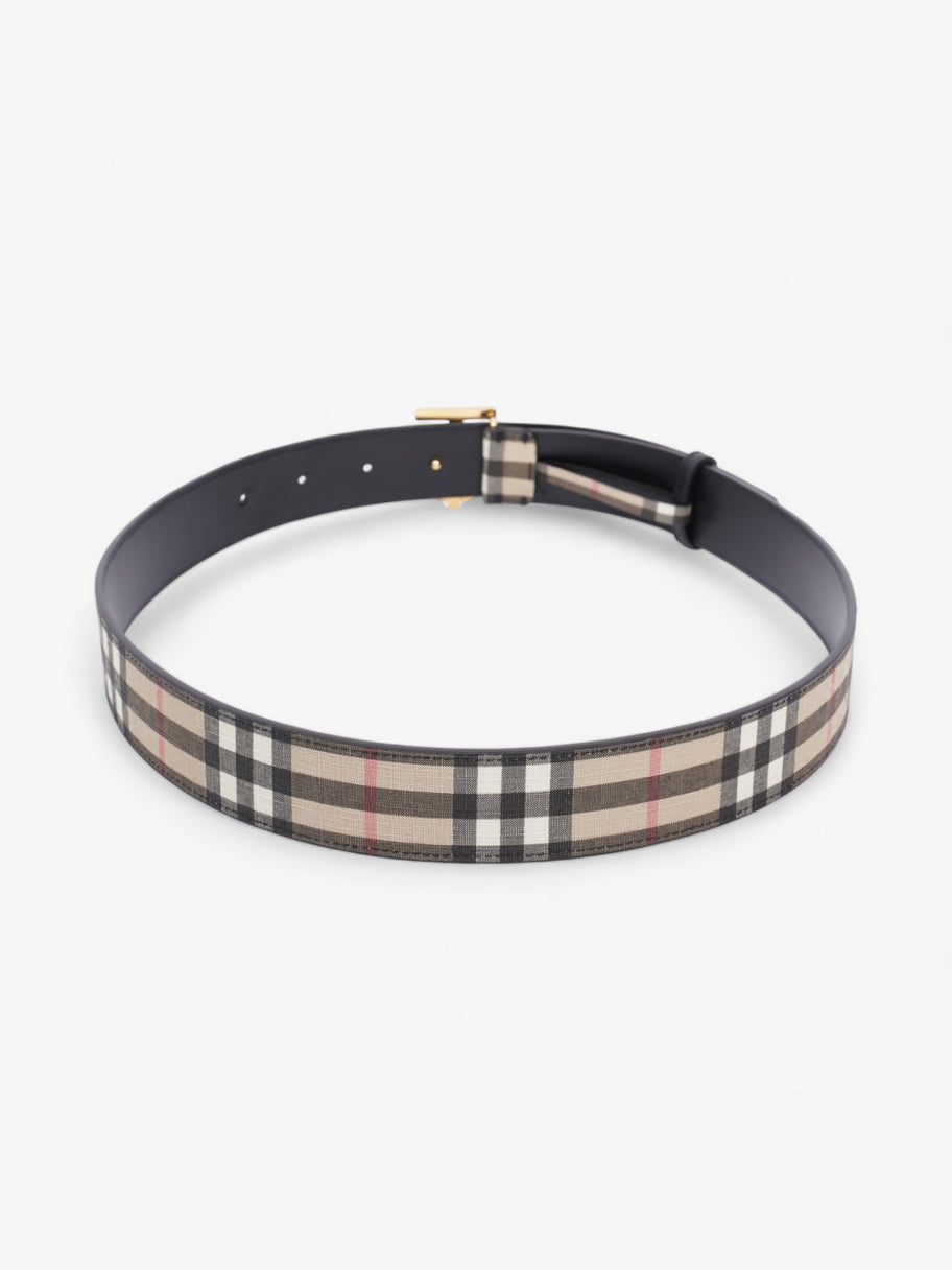 Burberry TB Belt Vintage Check / Light Gold Canvas Medium - 104cm Image 5