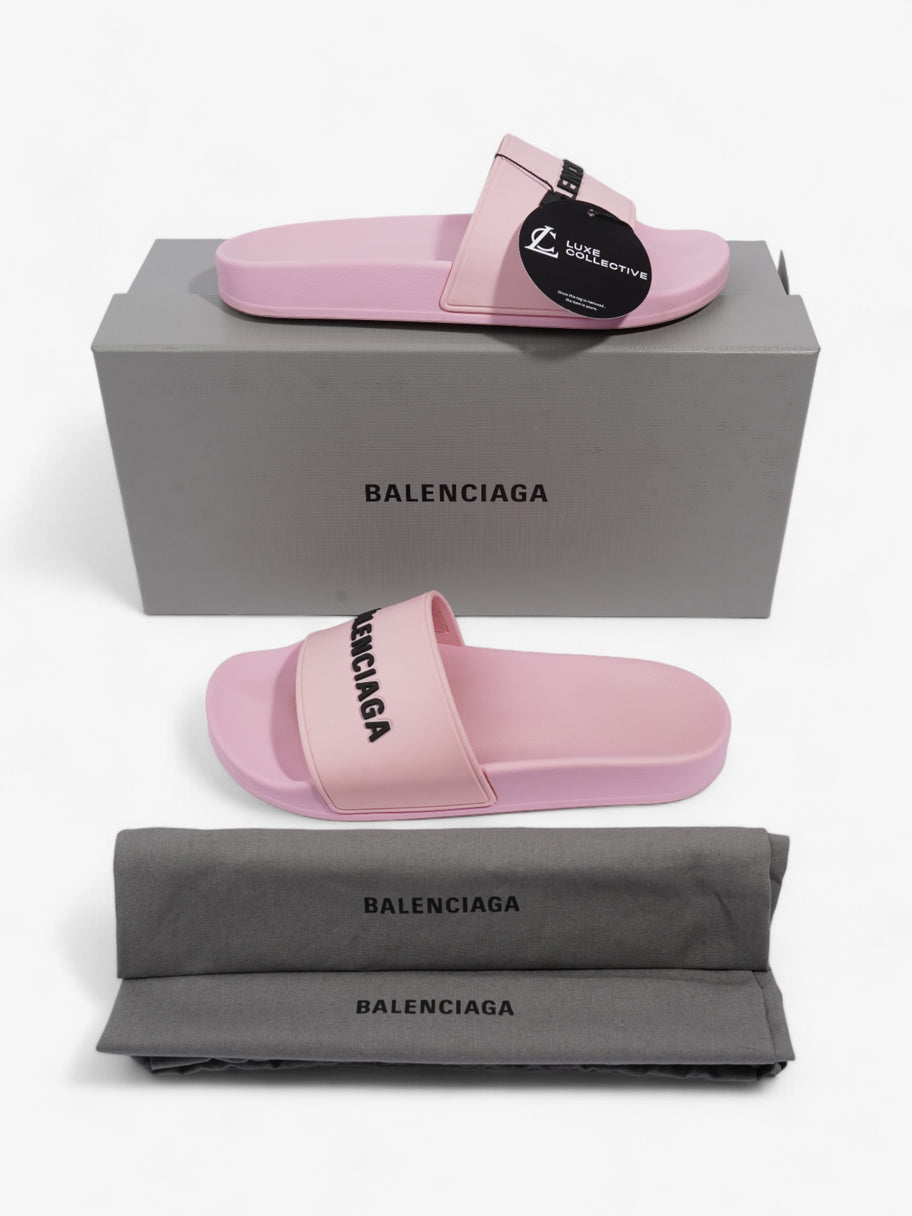 Balenciaga Logo Slider Pink / Black Rubber EU 37 UK 4 Image 10