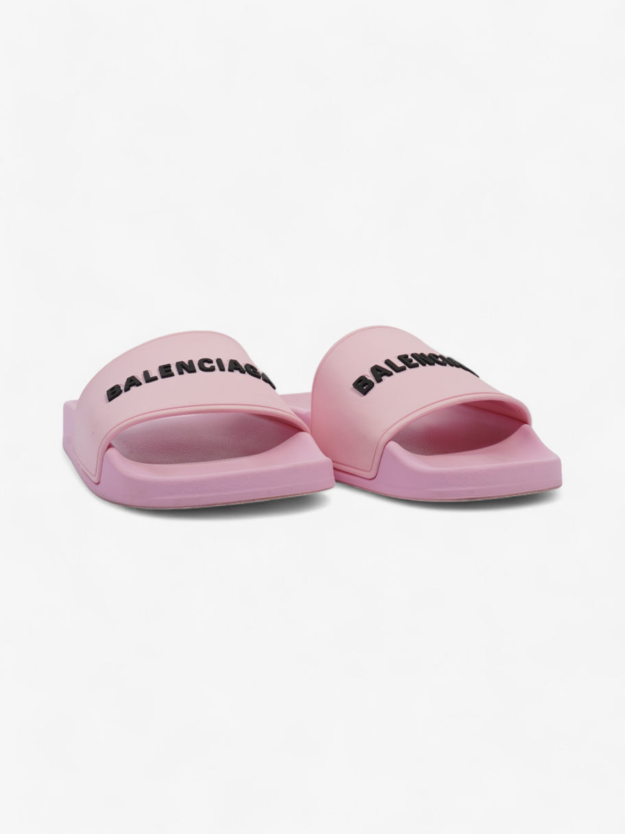 Balenciaga Logo Slider Pink / Black Rubber EU 37 UK 4 Image 2