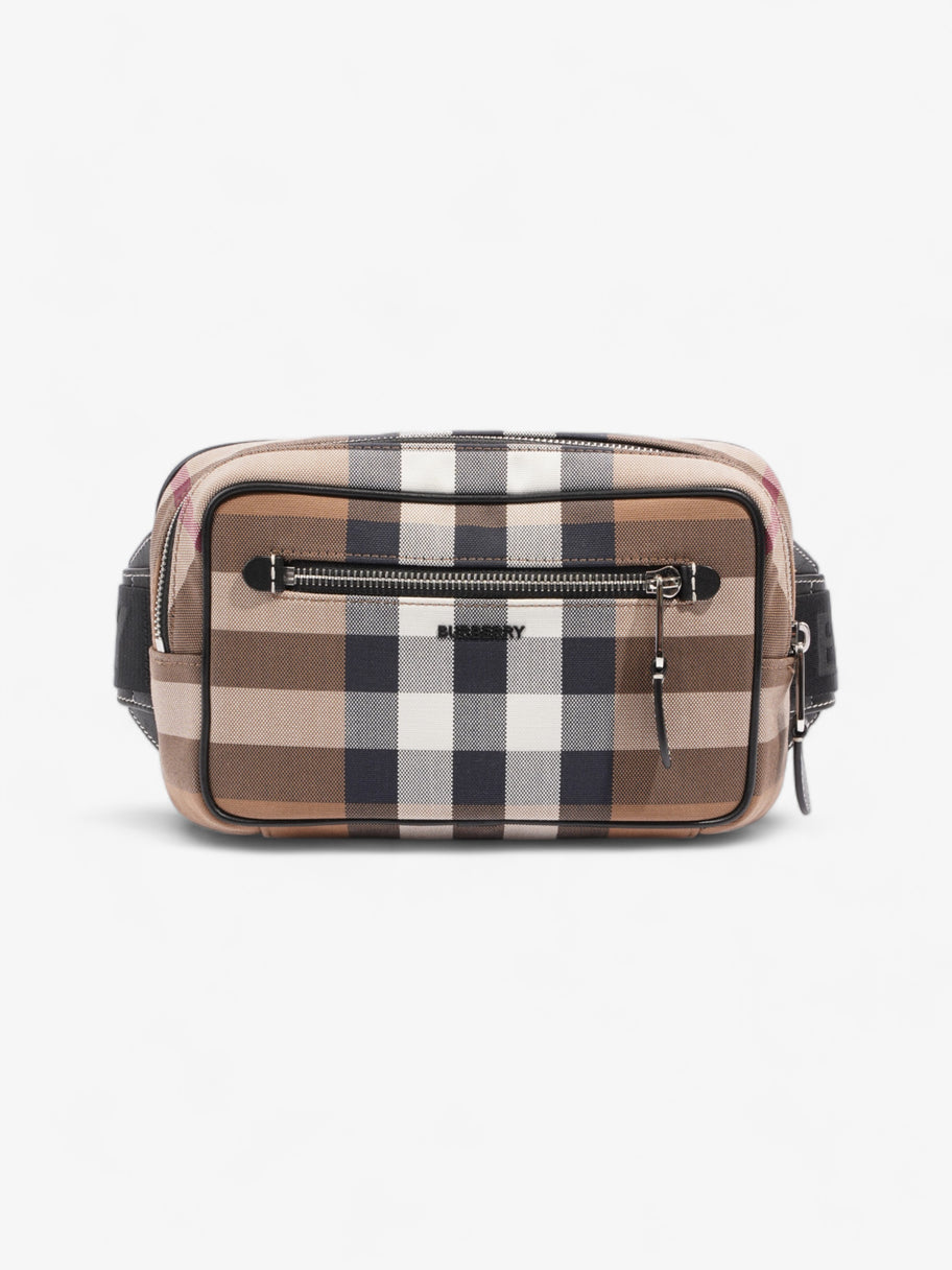 Burberry Double Zip Belt Bag Dark Birch Brown Cotton Image 1