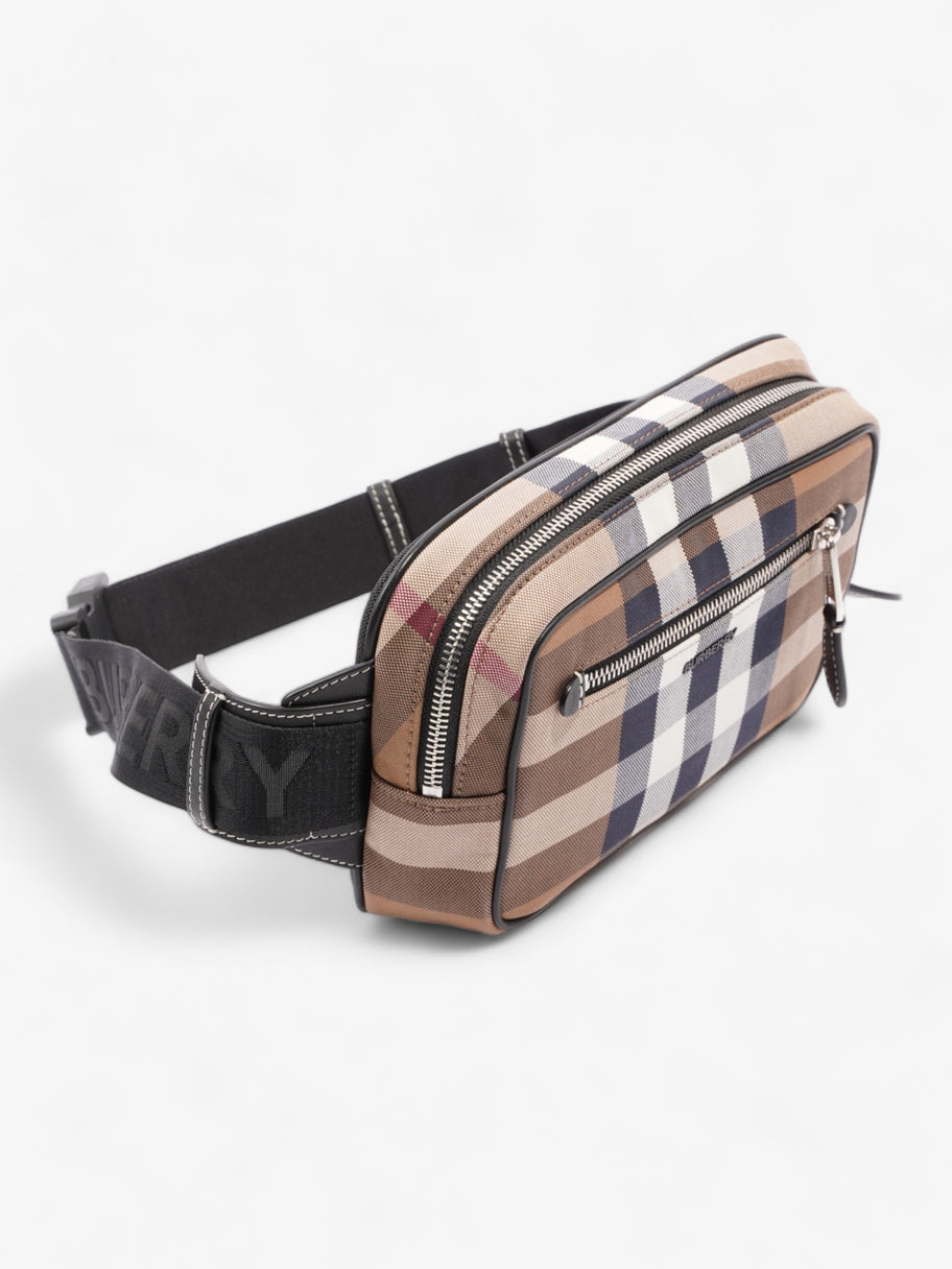 Burberry Double Zip Belt Bag Dark Birch Brown Cotton Image 8