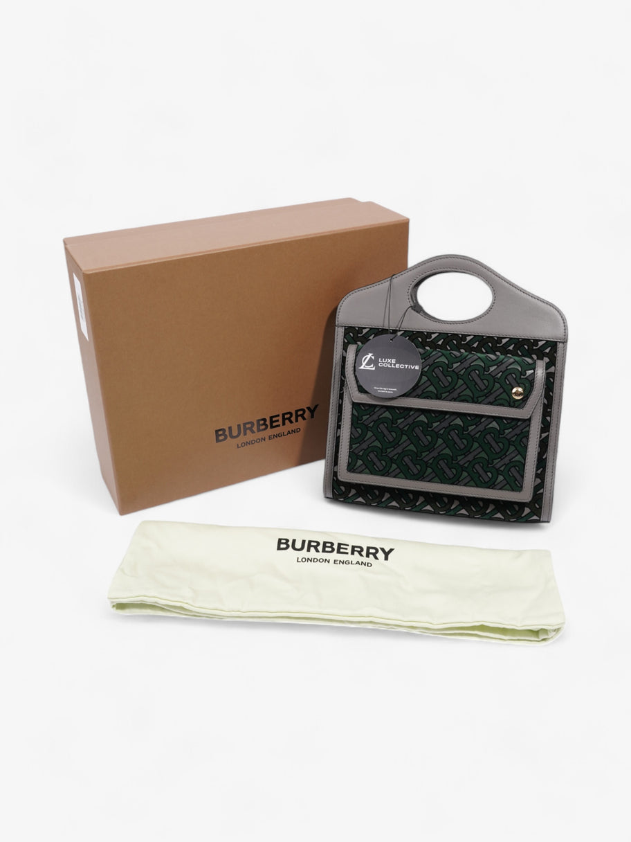 Burberry TB Pocket Bag Grey / Green Leather Image 9