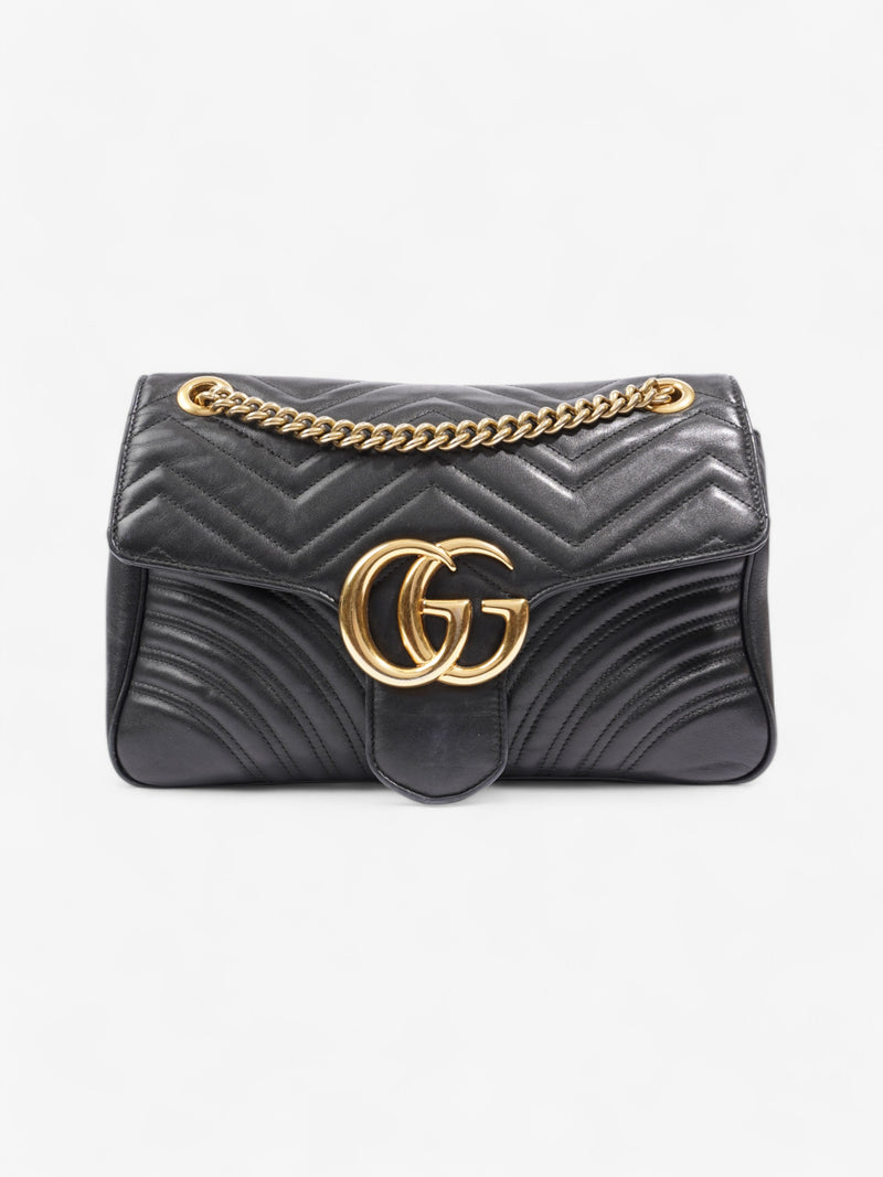  Gucci GG Marmont Black Matelasse Leather Medium