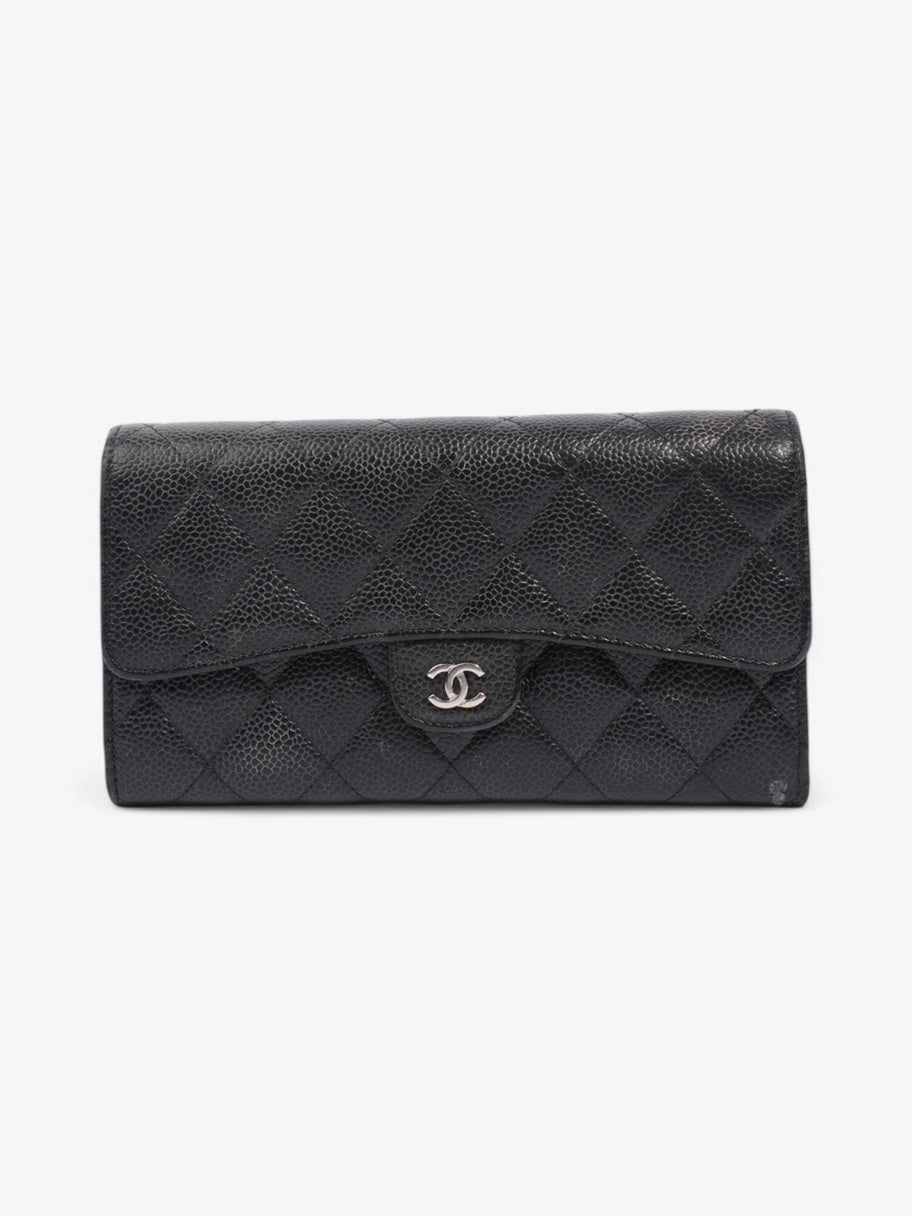 Chanel Classic Long Flap Wallet Black Caviar Leather Image 1