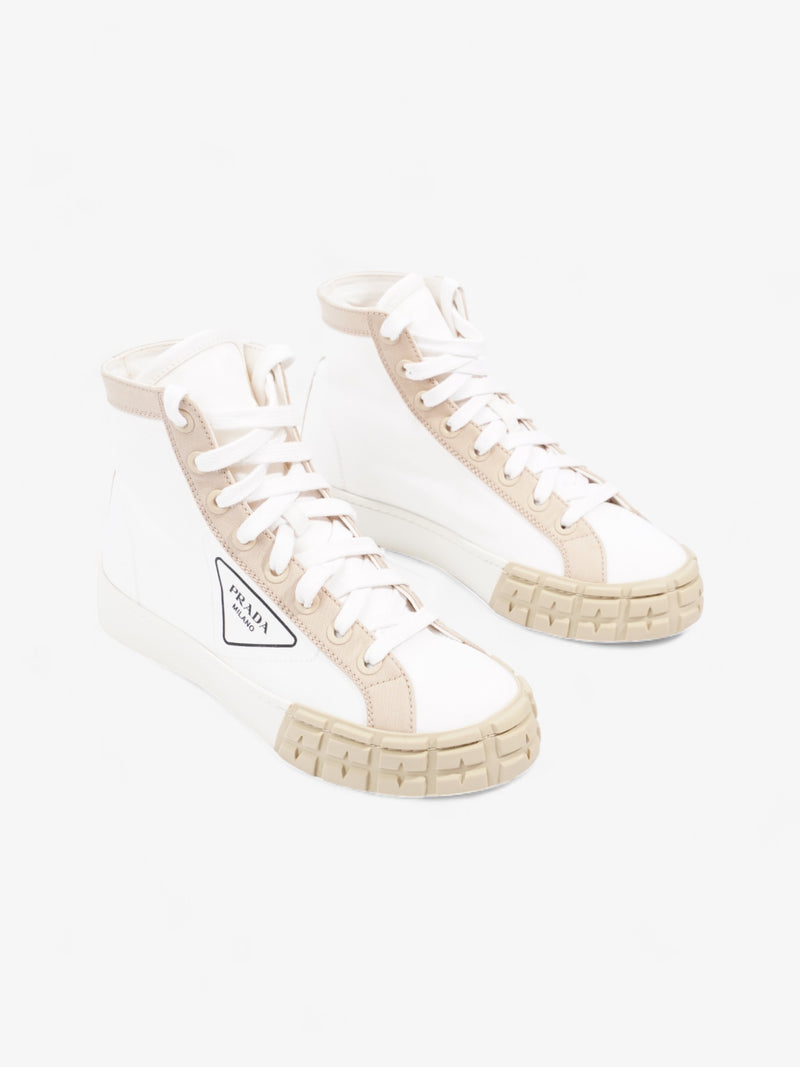  Prada Garbadine High Tops White / Beige Canvas EU 38 UK 5