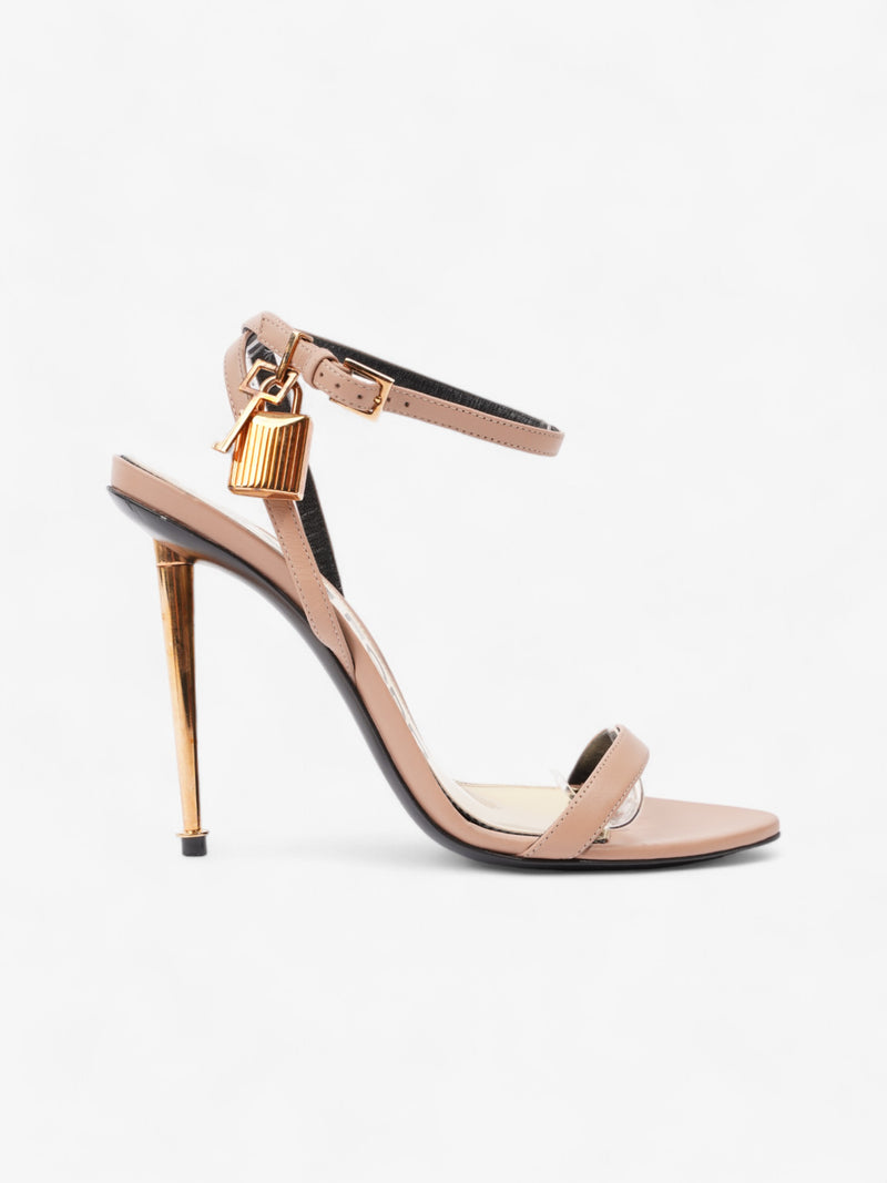  Tom Ford Padlock Heels 100 Nude Leather EU 37.5 UK 4.5