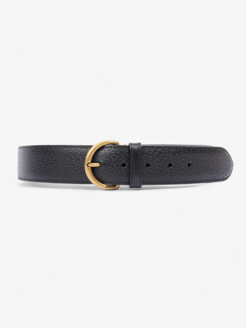  Buckle Belt Black / Gold Leather 85cm 34