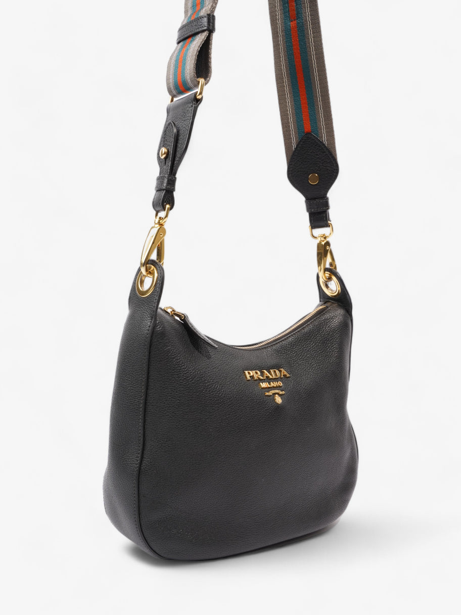 Prada Vitello Phenix Black Leather Medium Image 7