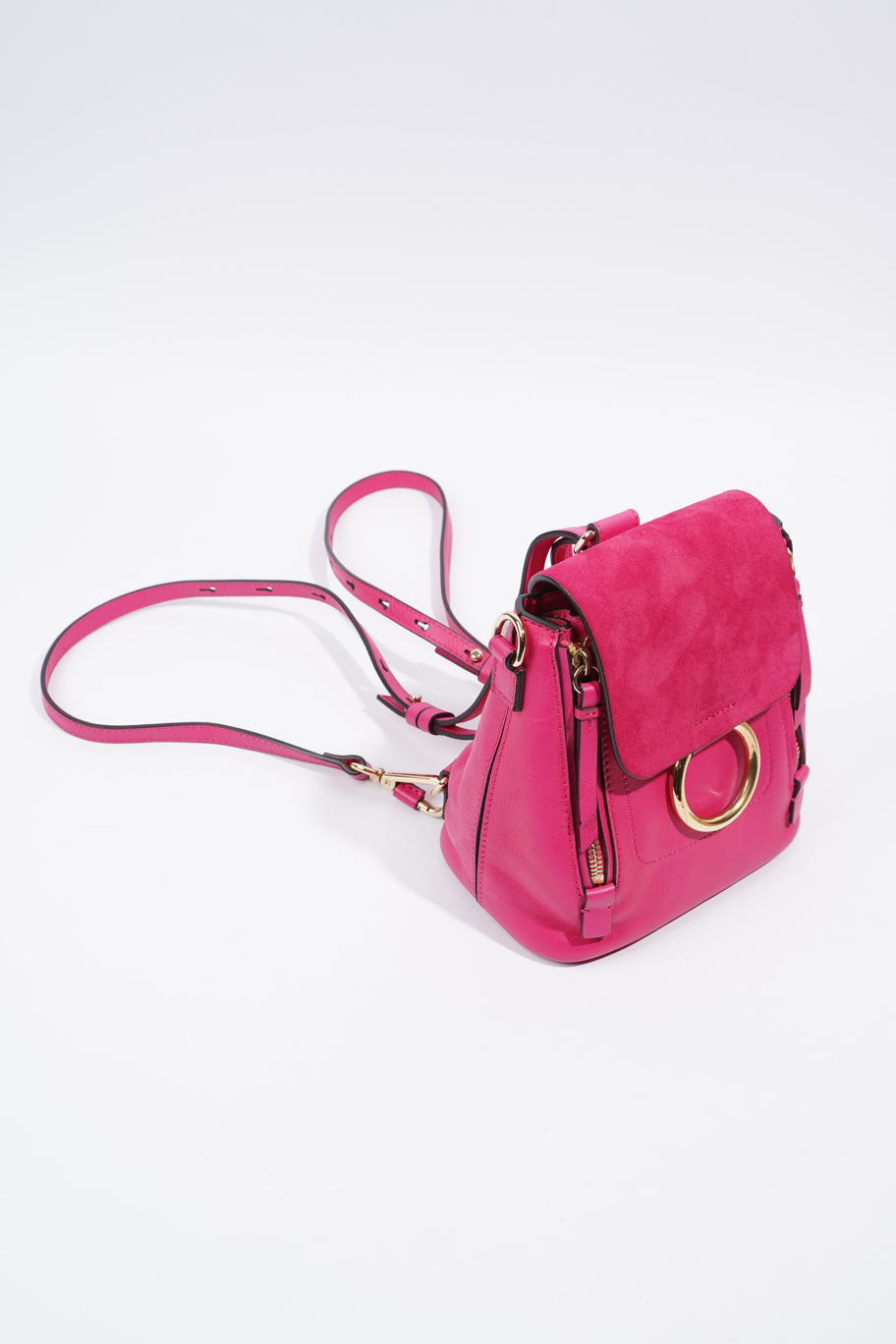 Chloe Mini Faye Backpack Hot Pink Leather Image 6