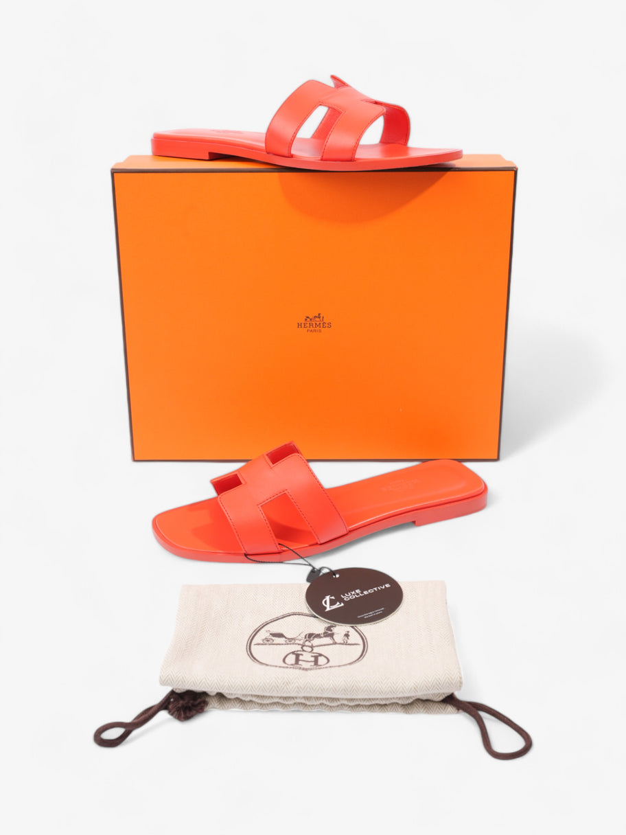 Hermes Oran Sandals Orange Leather EU 37 UK 4 Image 10