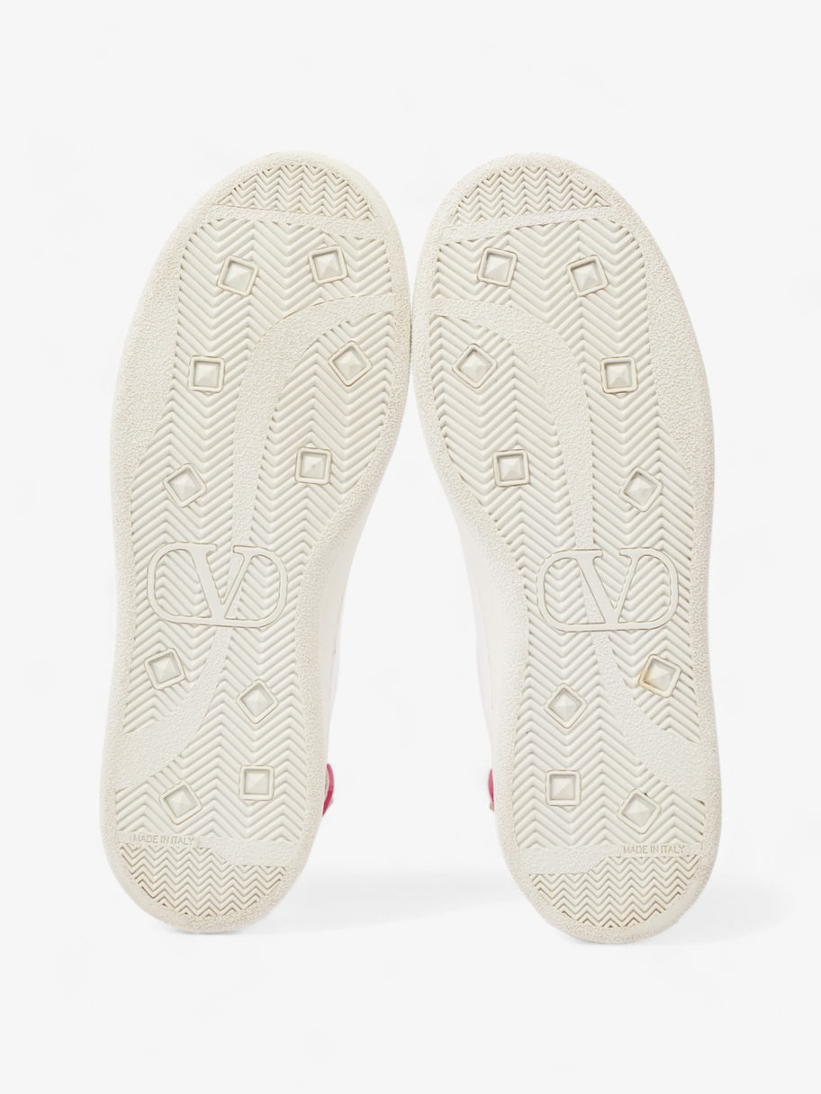 Valentino Backnet Neon-Trimmed Perforated Sneakers White / Neon Pink Leather EU 38 UK 5 Image 7