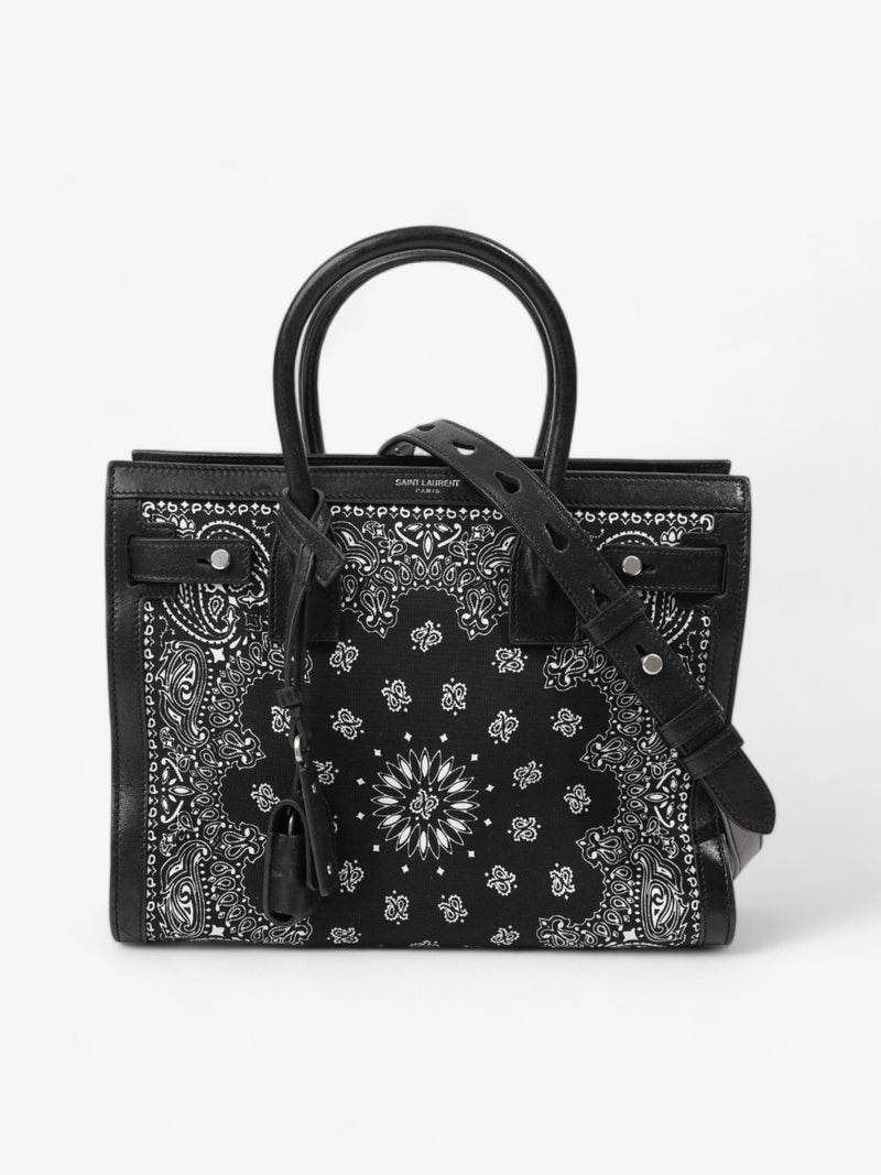  Saint Laurent Sac De Jour Bandana Black / White Calfskin Leather Baby