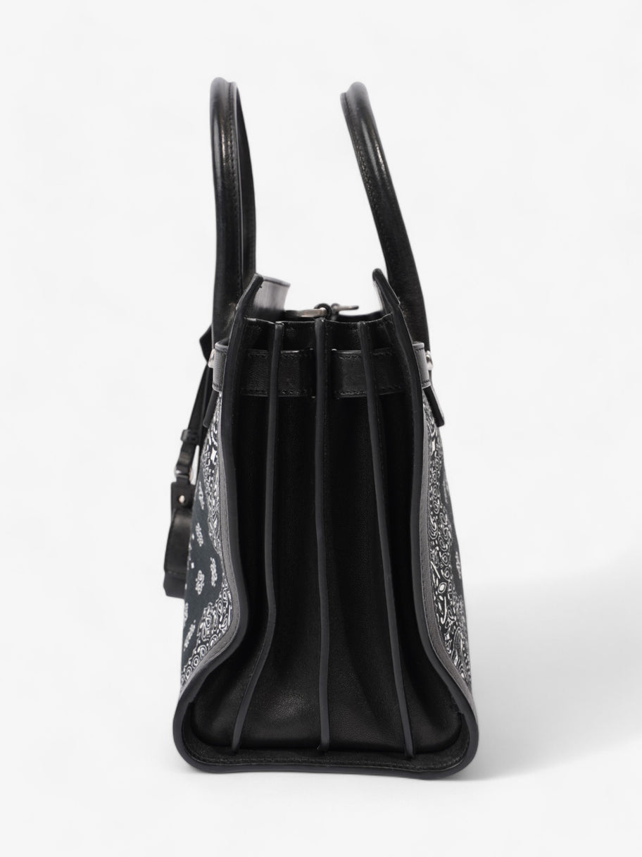 Saint Laurent Sac De Jour Bandana Black / White Calfskin Leather Baby Image 5