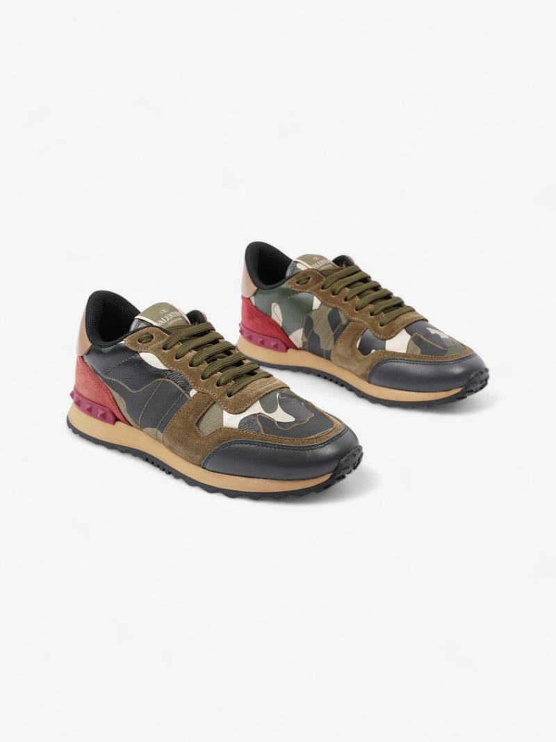  Valentino Rockrunner Sneakers Khaki / Black / Maroon  Suede EU 38 UK 5