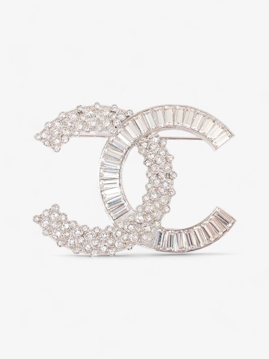 Chanel CC Brooch Silver Crystal Image 1