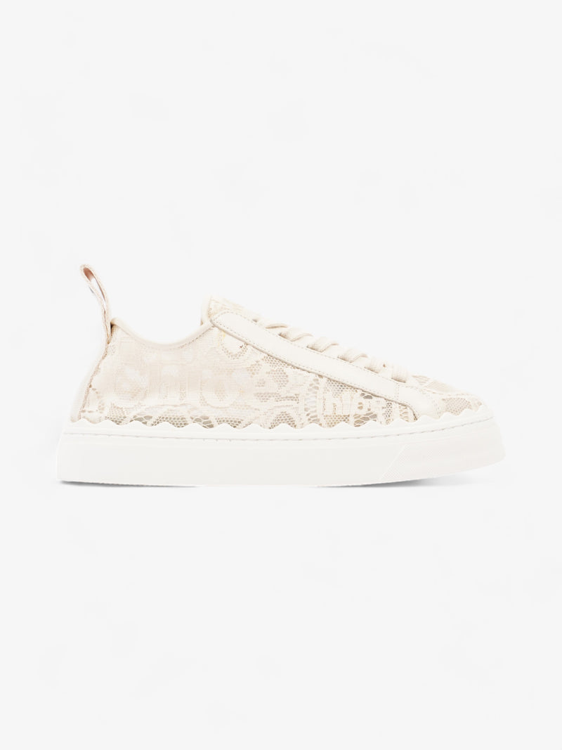  Chloe Lauren Sneakers Cream Lace EU 38 UK 5