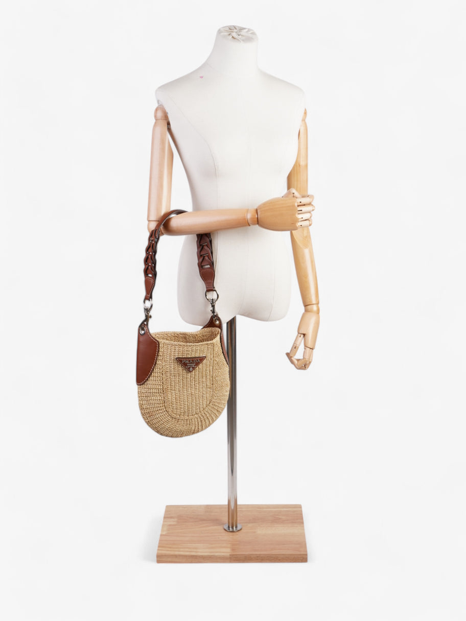 Prada Open Hobo Natural / Brown Raffia Image 2