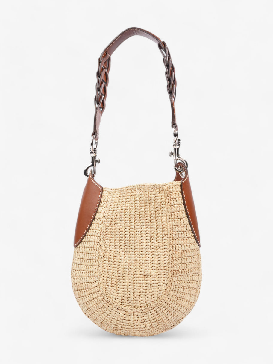 Prada Open Hobo Natural / Brown Raffia Image 4