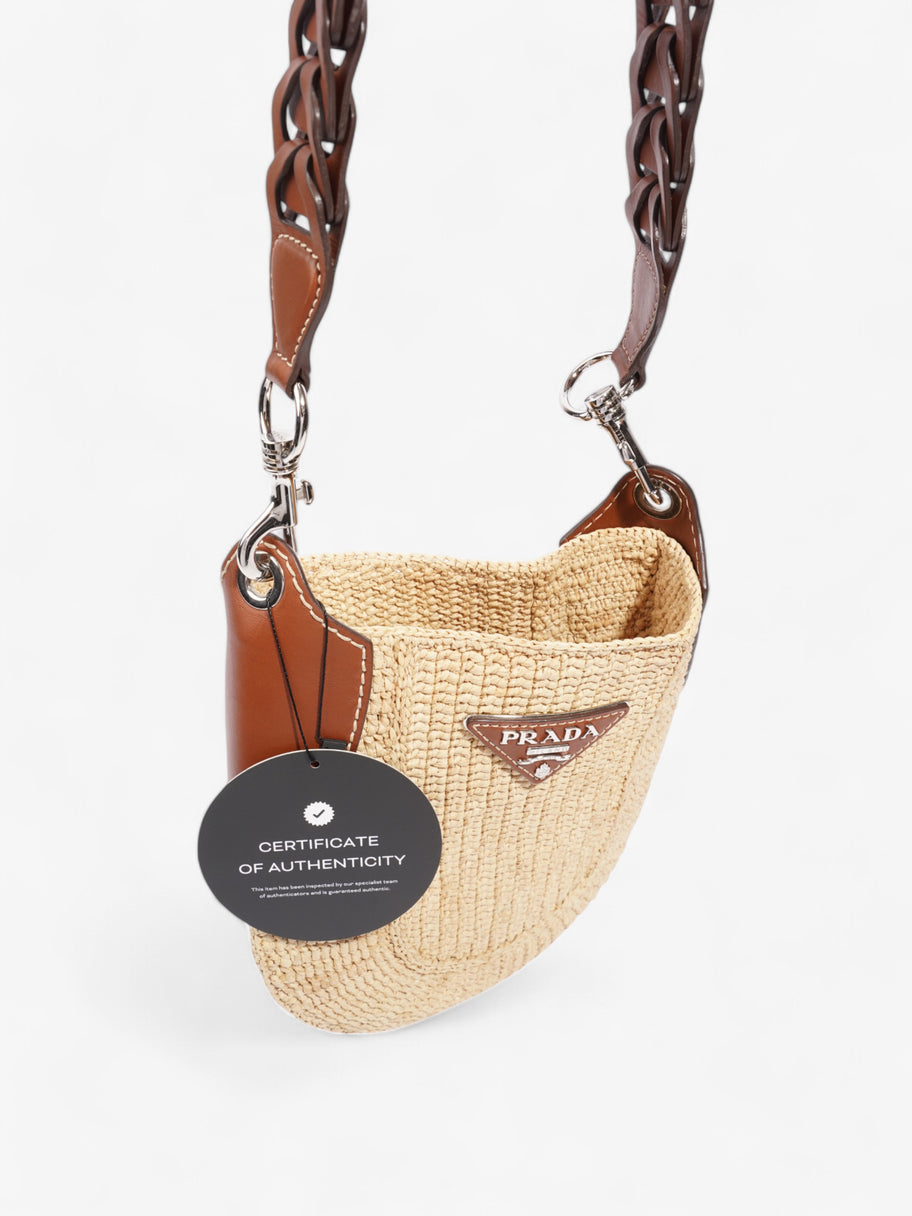 Prada Open Hobo Natural / Brown Raffia Image 8