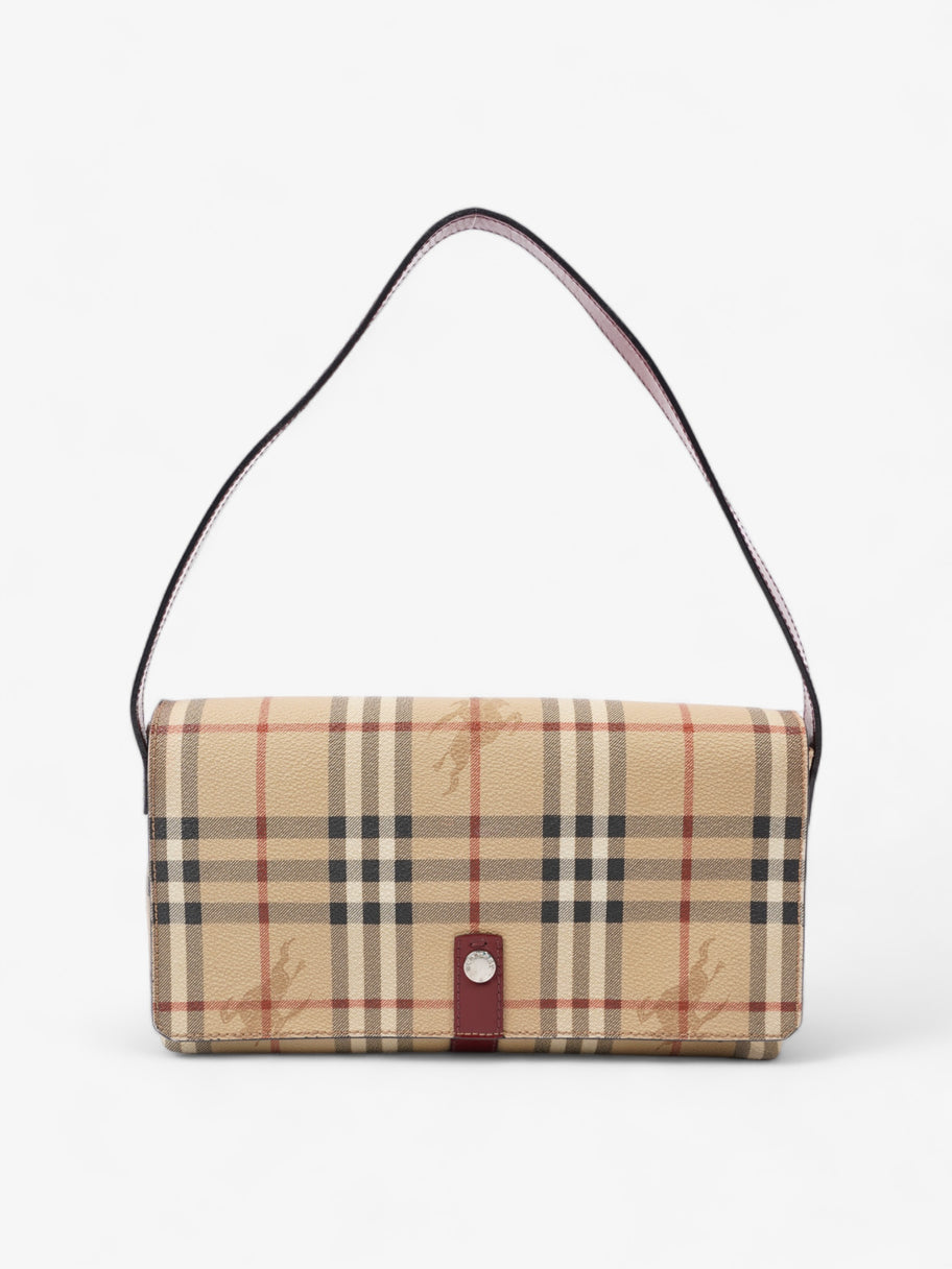 Burberry Nova Flap Pochette Beige / Red Canvas Image 1