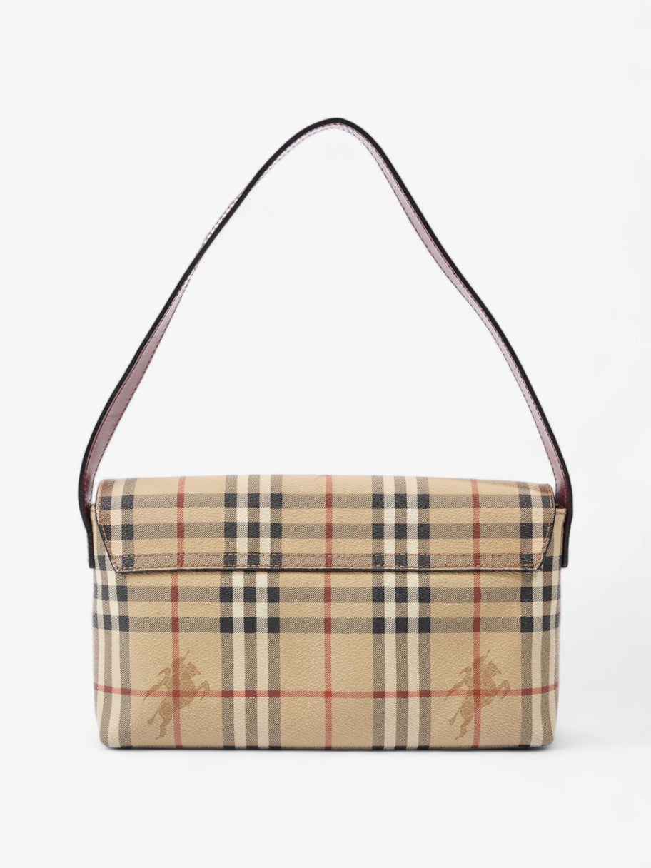 Burberry Nova Flap Pochette Beige / Red Canvas Image 4