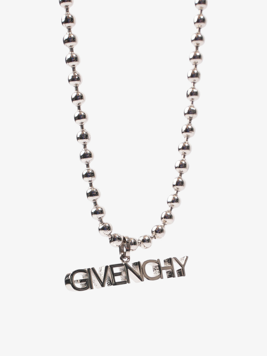 Givenchy Logo Lettering Necklace Silver Base Metal Image 5