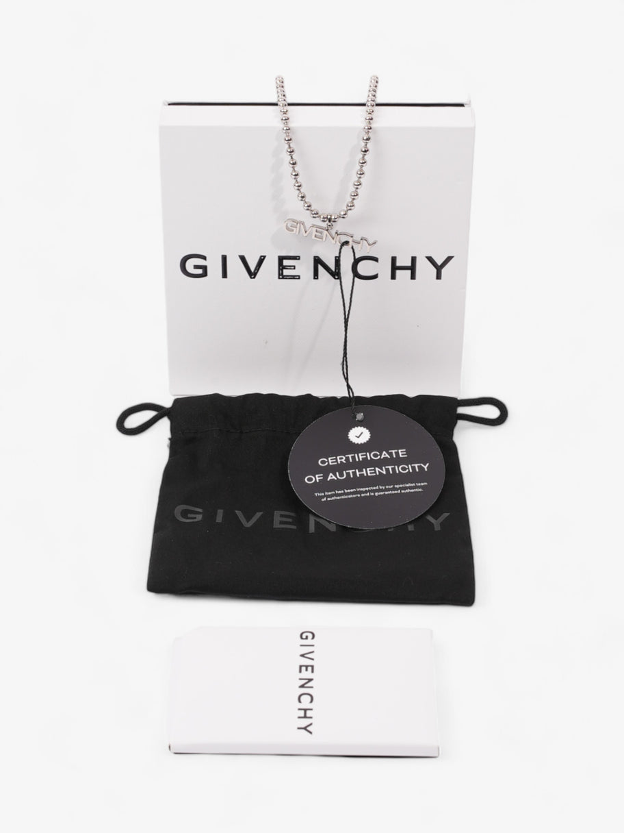 Givenchy Logo Lettering Necklace Silver Base Metal Image 6