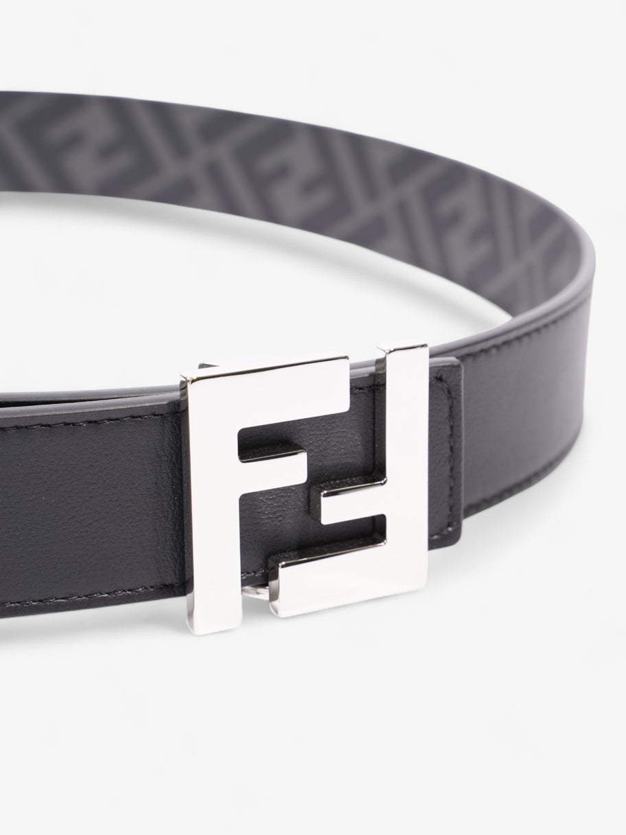 Fendi FF Reversible Belt Black / Grey / Silver Canvas 95cm / 38